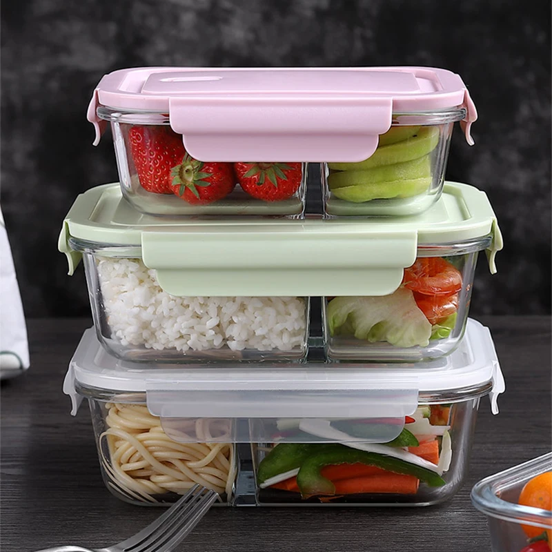 Meal Prep Glass Containers With Lids - Glass Lunch Box Sealed Fresh-Keeping Box