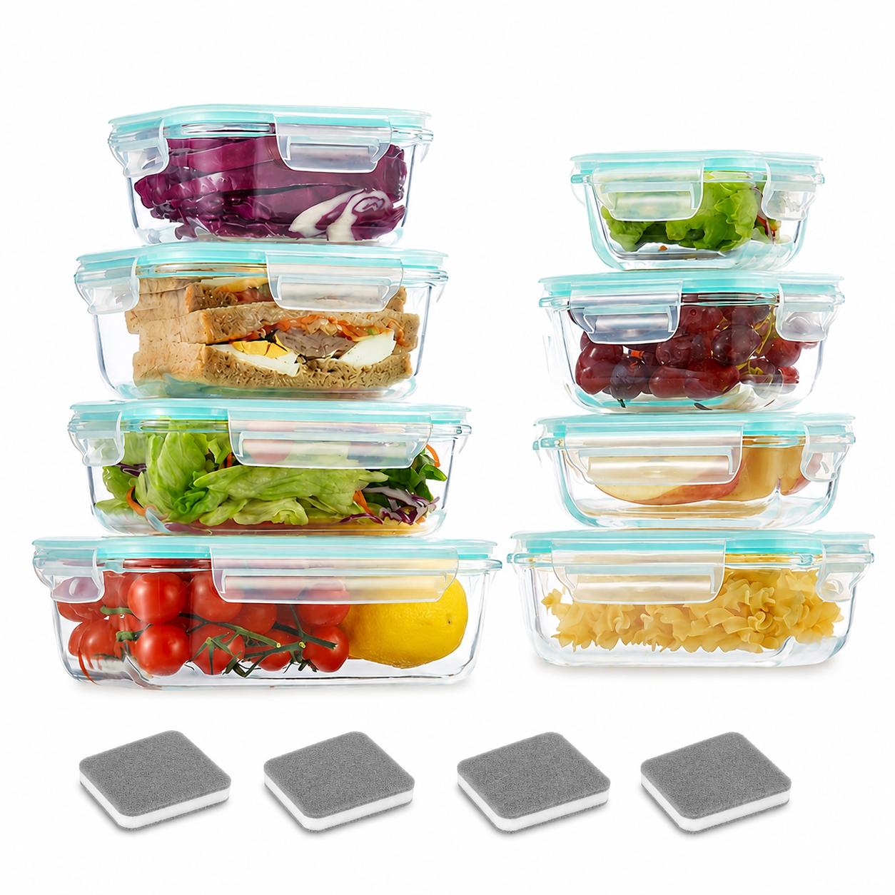 Meal Prep Glass Containers With Lids - 16pcs Sealed Glass Food Storage Containers,