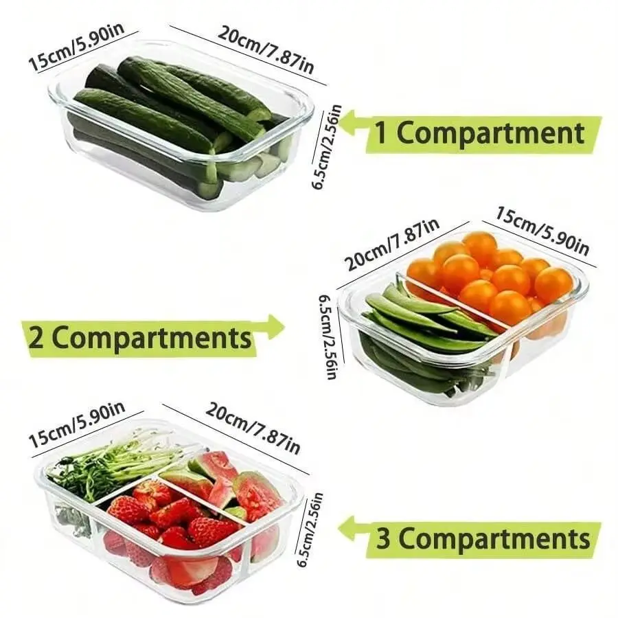 Meal Prep Glass Containers With Lids - yesGlass Food Storage Container With Lid,
