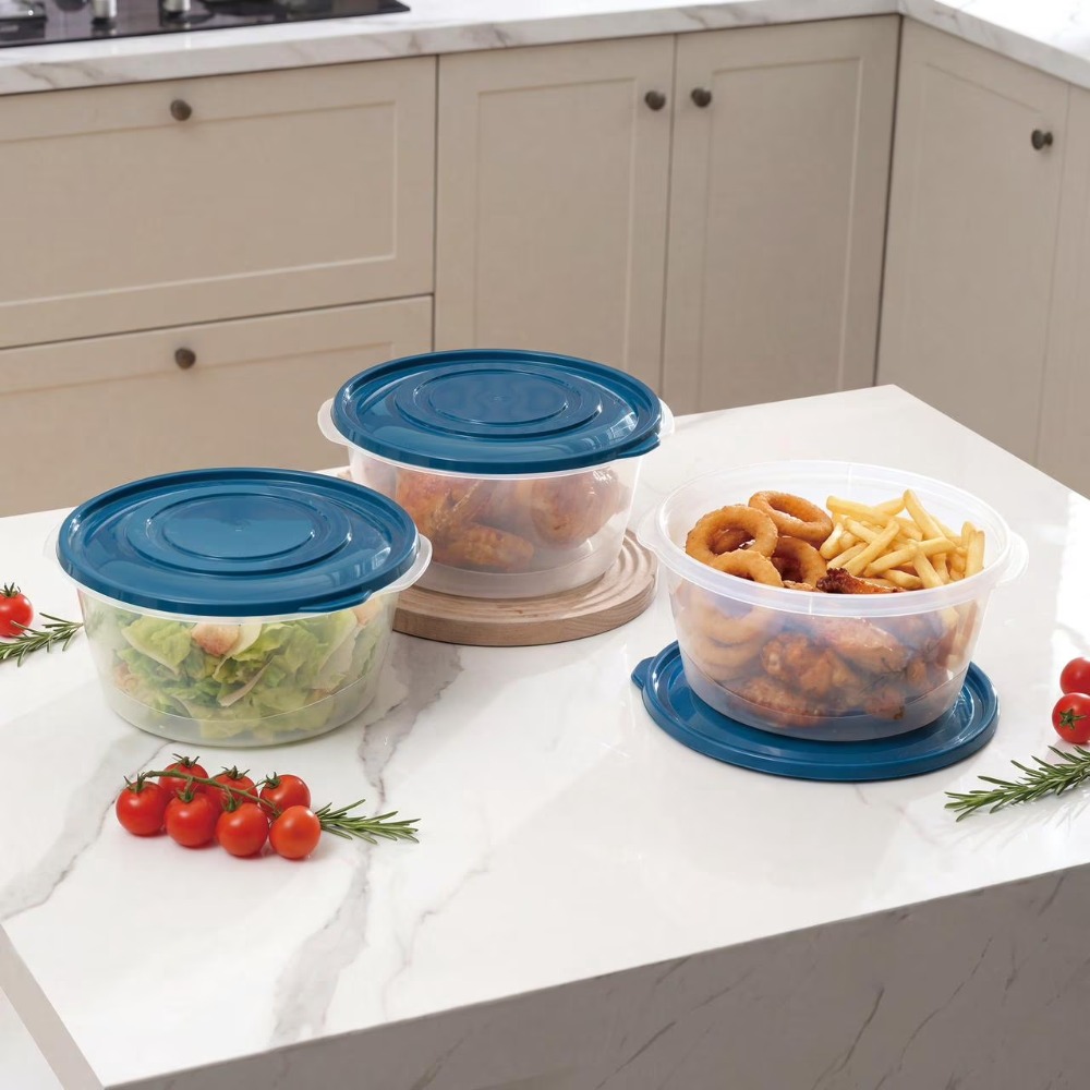 Meal Prep Bulking - 3 Pack Round Plastic Food Storage