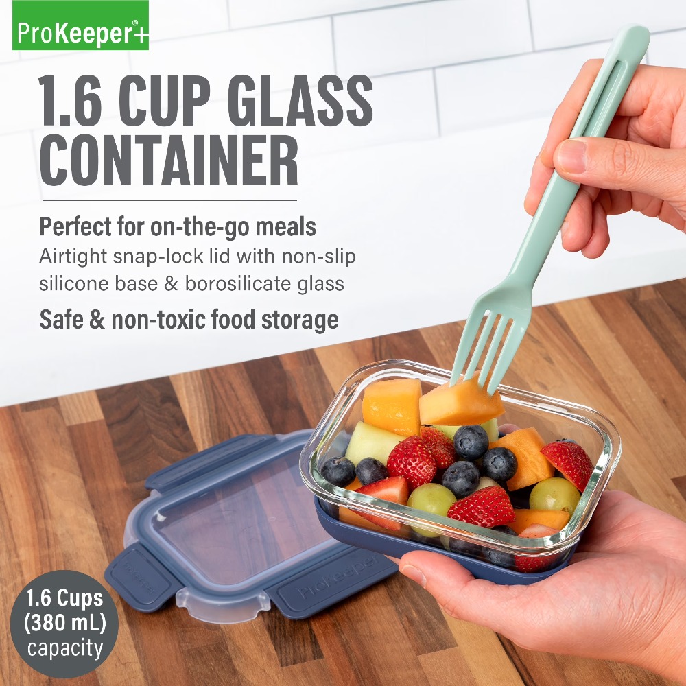 2 Pack 1.6 Cup Glass Food Stor - огляд і ціна Meal Prep Glass Containers With Lids