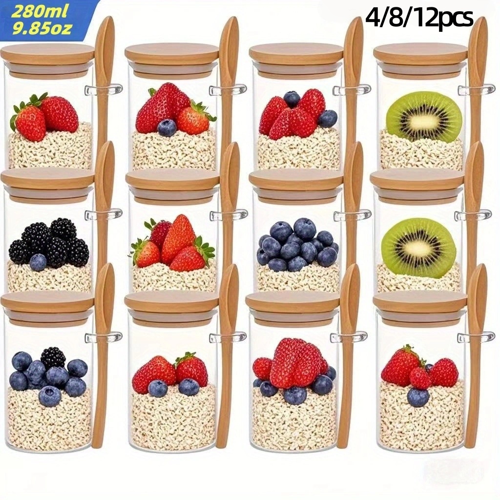 4/8/12Pcs, Oatmeal Breakfast C - огляд і ціна Meal Prep Oatmeal Jars