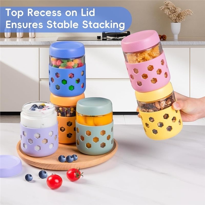 ABUI-Glass Jars With Airtight  - огляд і ціна Meal Prep Oatmeal Jars