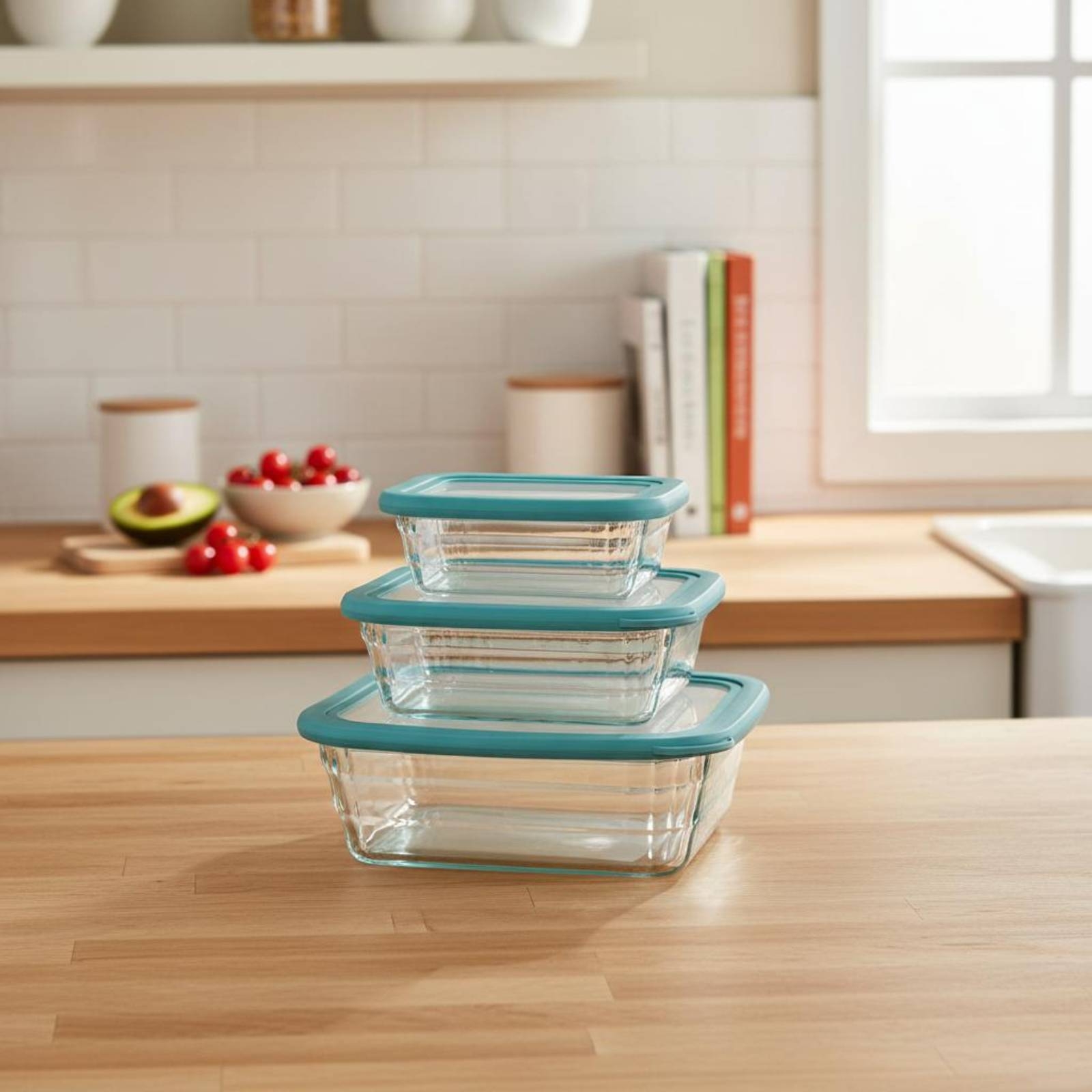 3 Piece Set Glass Food Contain - огляд і ціна Meal Prep Glass Containers With Lids