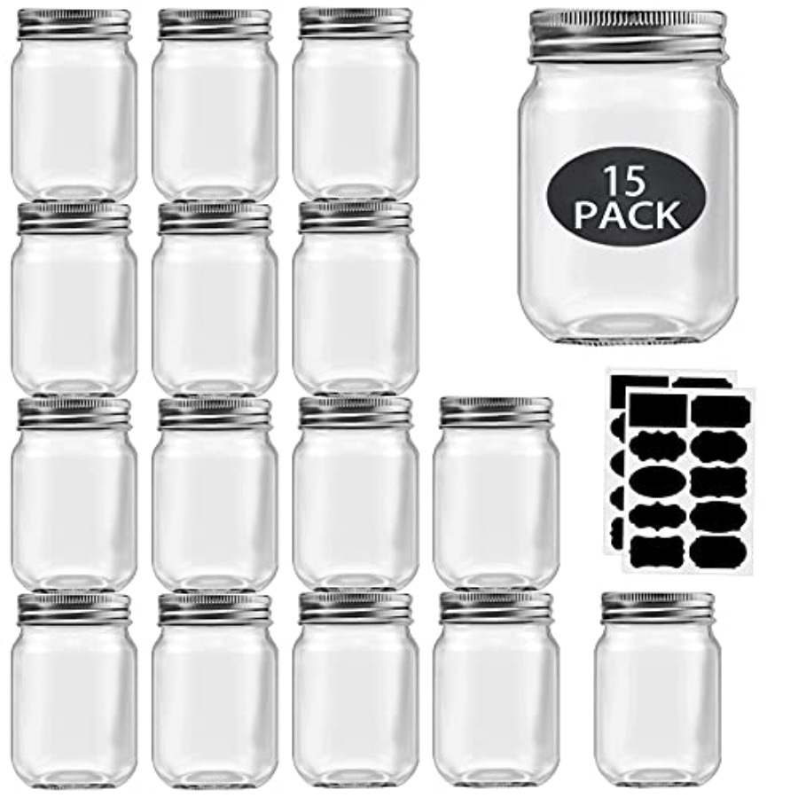 16 oz Mason Jars With Lids Reg - огляд і ціна Meal Prep Bulking