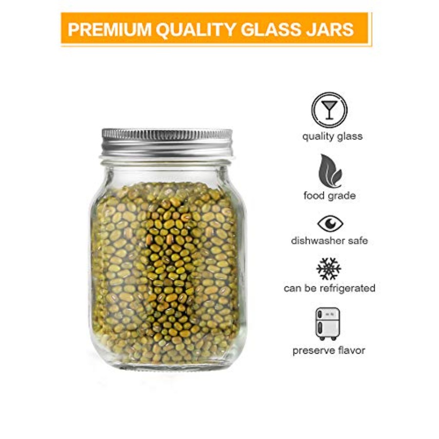 16 oz Mason Jars With Lids Reg - огляд і ціна Meal Prep Bulking