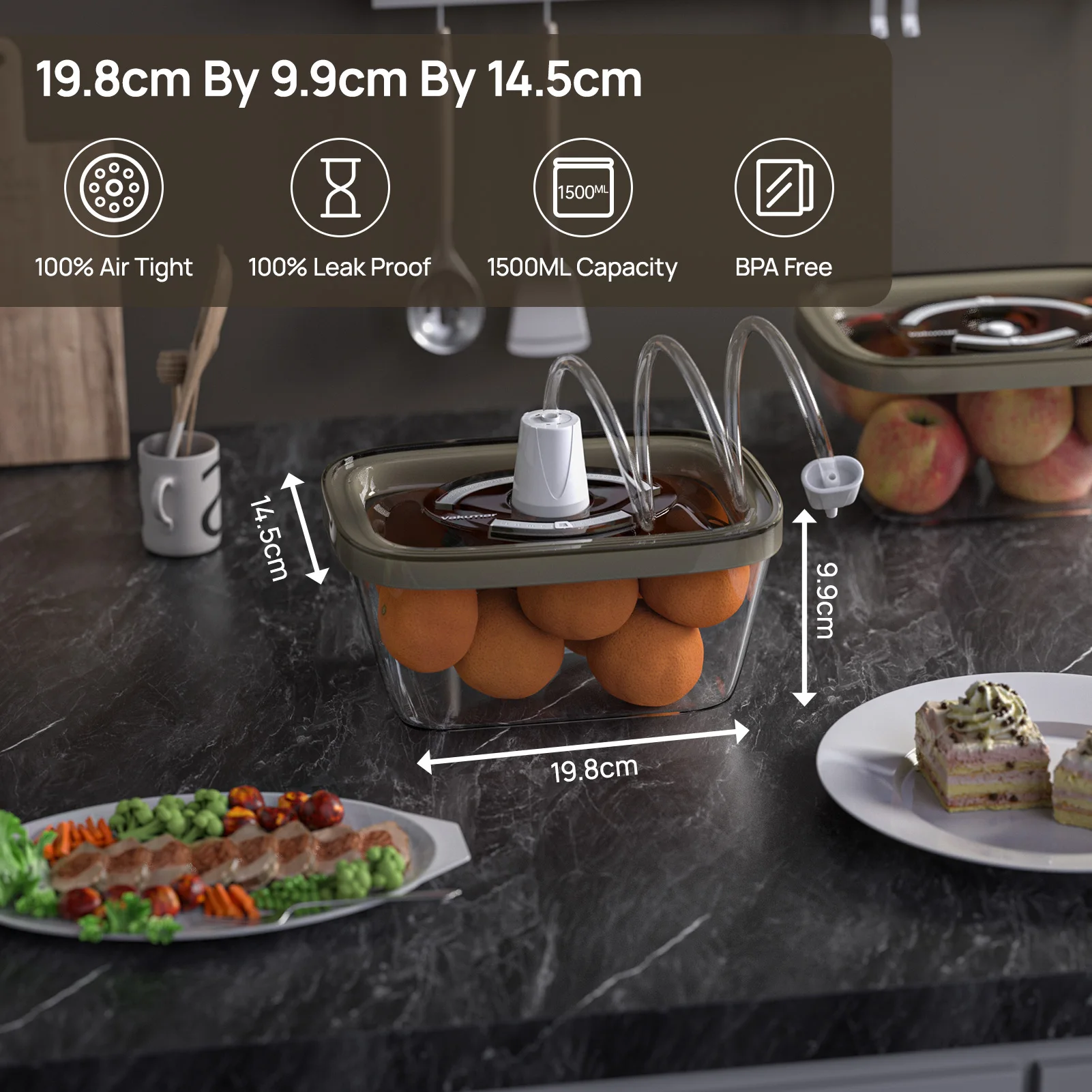 Vakumar 2PCS Glass Food Storag - огляд і ціна Meal Prep Glass Containers With Lids