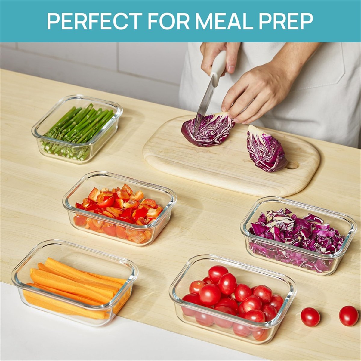 (ESTR) 5Pack 22oz Glass Storag - огляд і ціна Meal Prep Glass Containers With Lids
