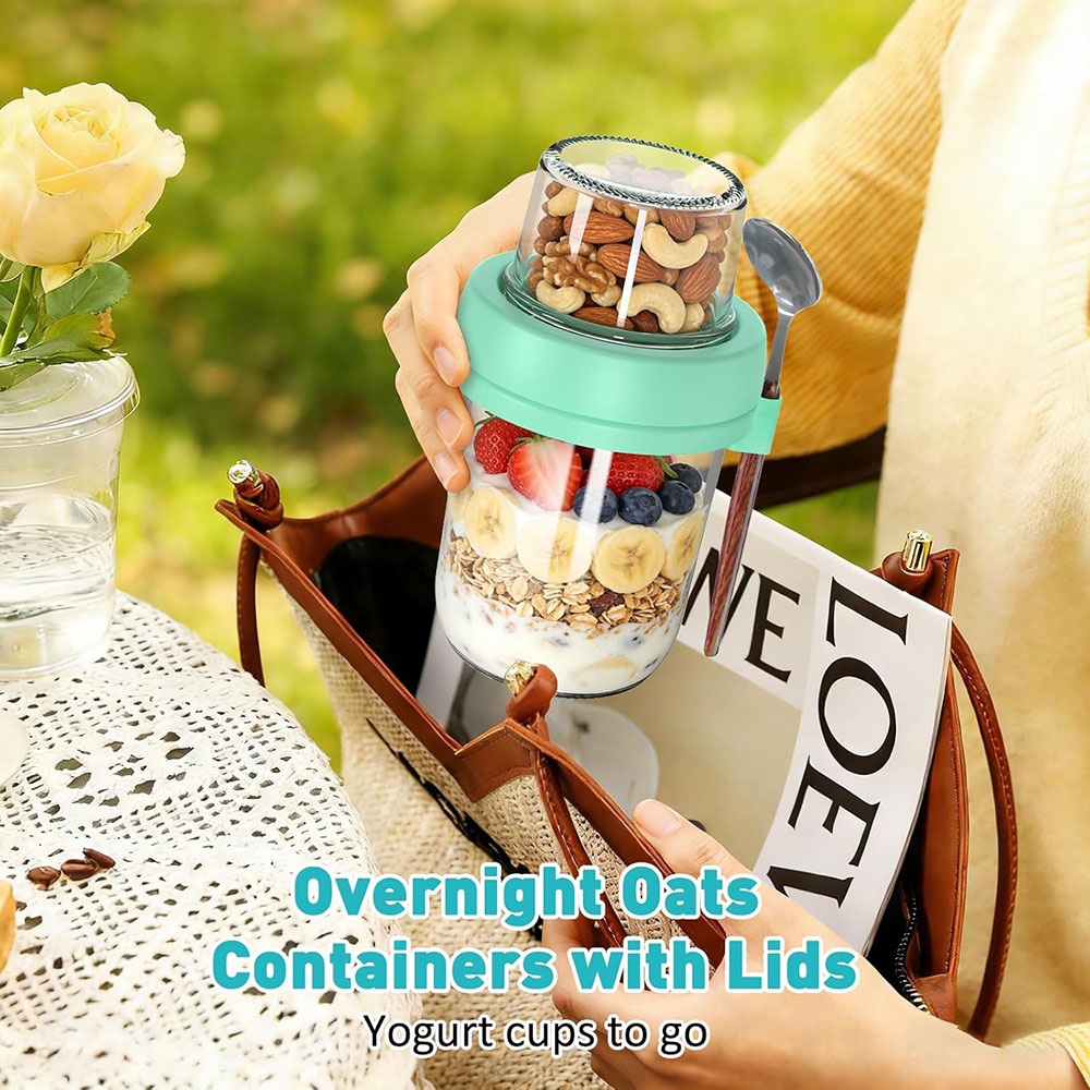 Overnight Oats Containers with - огляд і ціна Meal Prep Oatmeal Jars