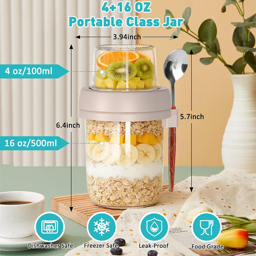 Overnight Oats Containers with - огляд і ціна Meal Prep Oatmeal Jars
