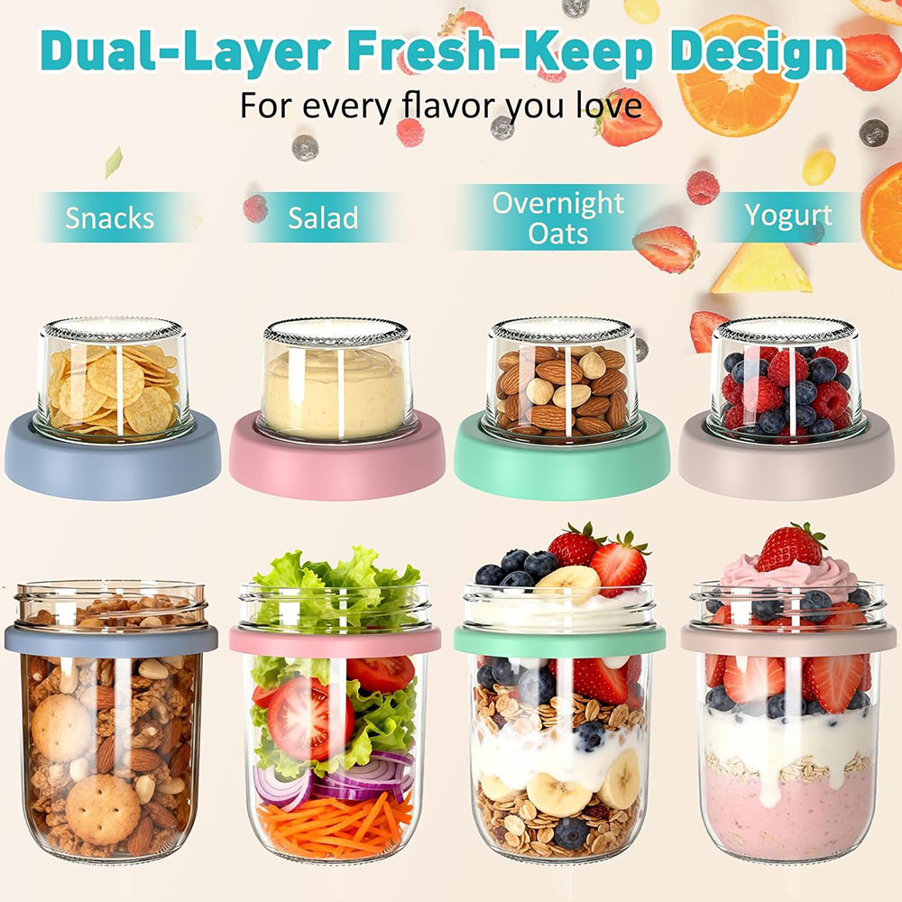 Overnight Oats Containers with - огляд і ціна Meal Prep Oatmeal Jars