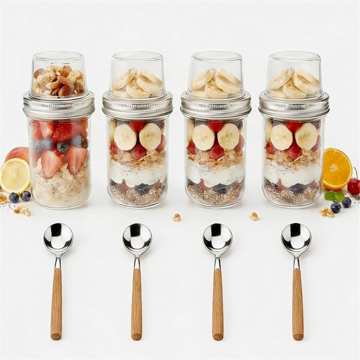 BAAE Overnight Oats Containers - огляд і ціна Meal Prep Glass Containers With Lids