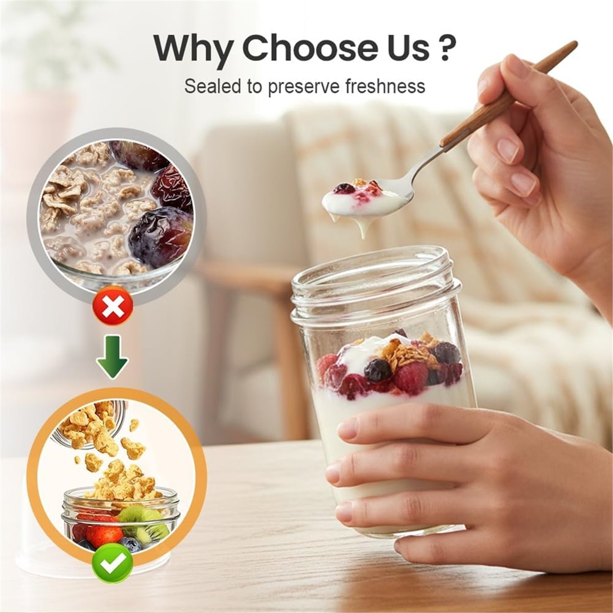 BAAE Overnight Oats Containers - огляд і ціна Meal Prep Glass Containers With Lids