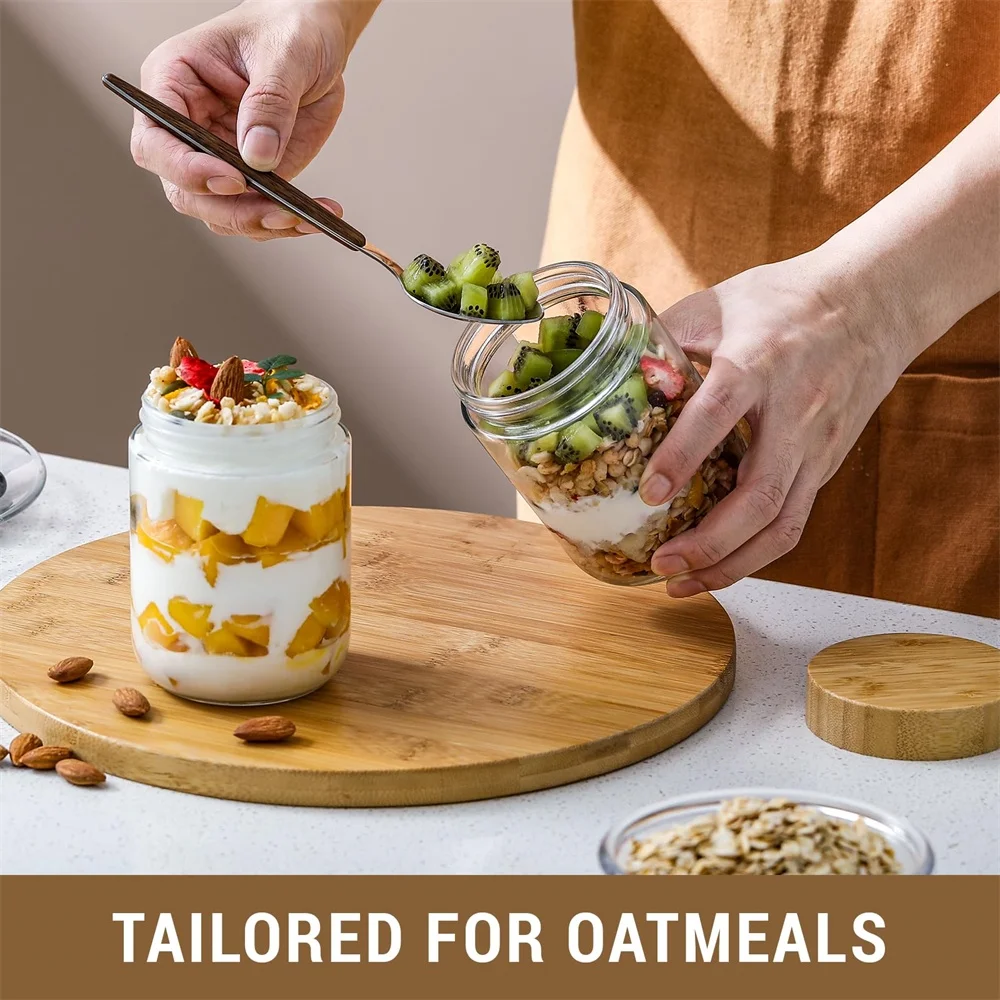 yes4 pack 16oz Overnight Oats  - огляд і ціна Meal Prep Glass Containers With Lids