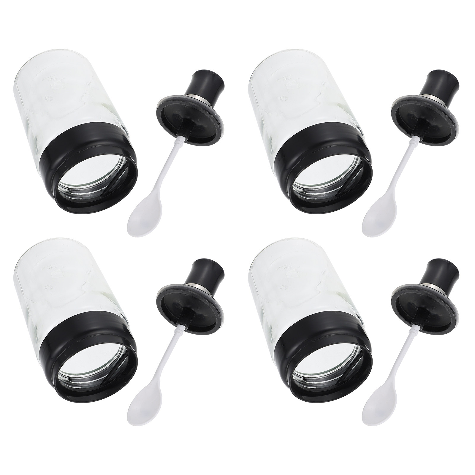 4Pcs Glass Spice Jar with Spoo - огляд і ціна Meal Prep Glass Containers With Lids