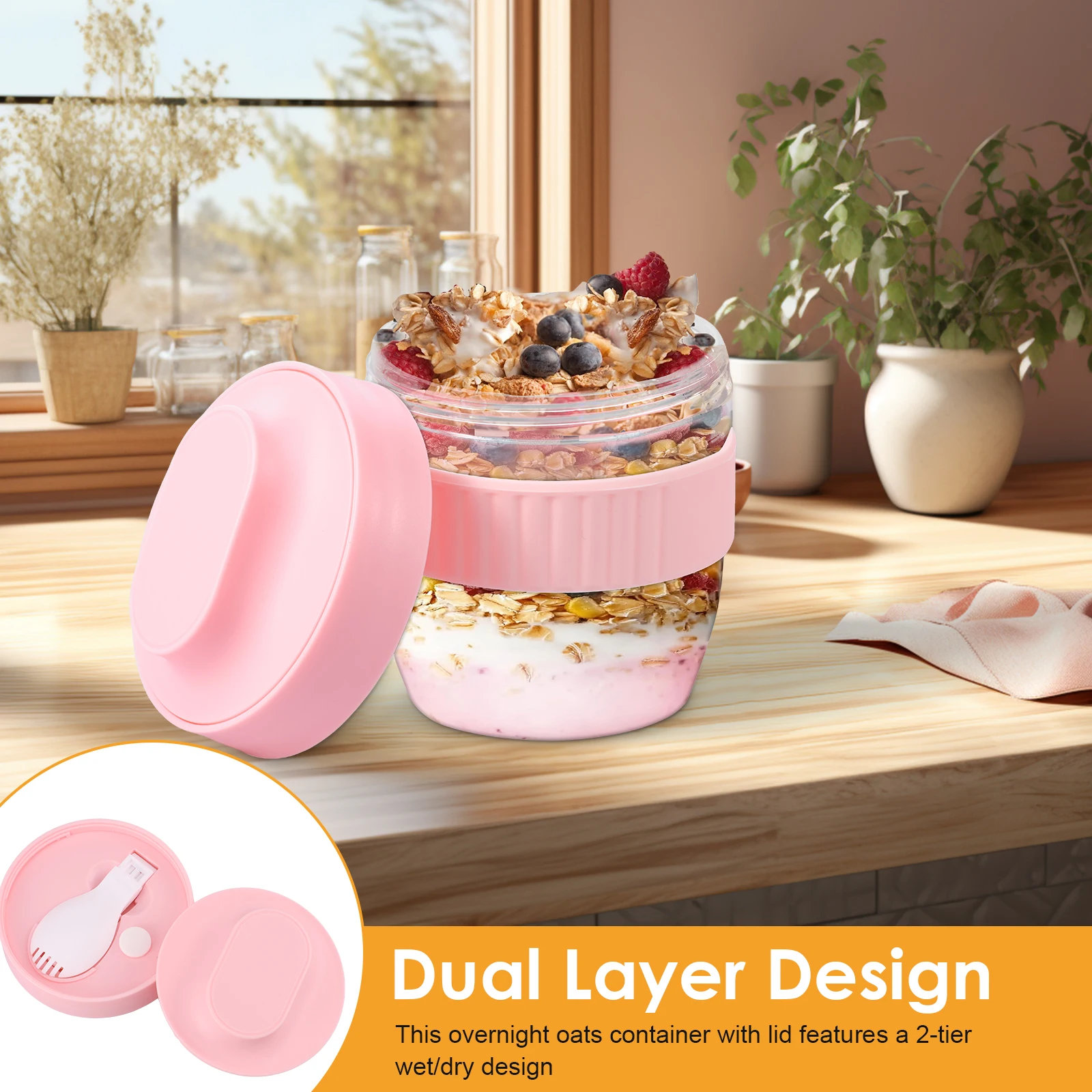 Double Layer Overnight Oats Co - огляд і ціна Meal Prep Oatmeal Jars
