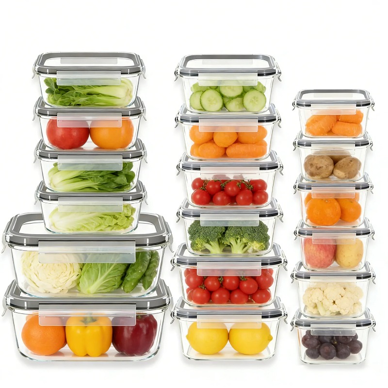 18 Pack Glass Food Storage Con - огляд і ціна Meal Prep Glass Containers With Lids