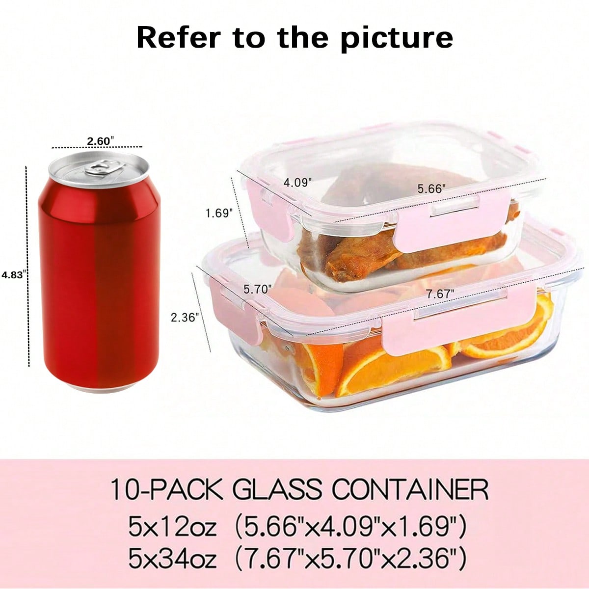 10 Pack Glass Meal Prep Contai - огляд і ціна Meal Prep Glass Containers With Lids